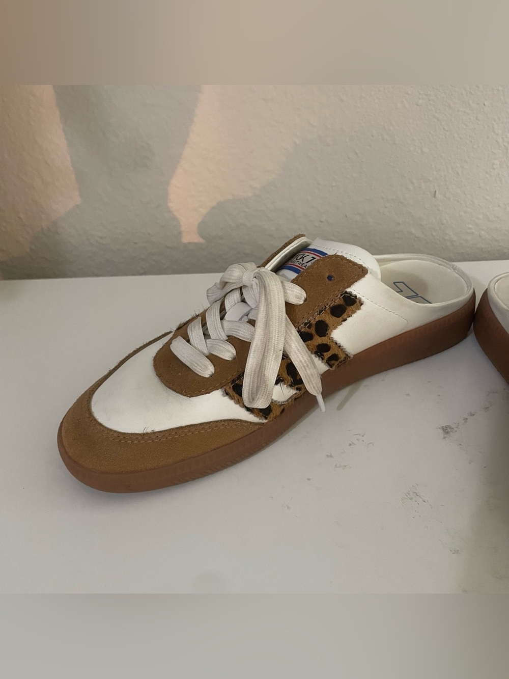 Anthropologie Back 70 Easter in White Leopard Backless Sneakers - Picture 5 of 13
